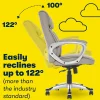 Serta Hannah Ergonomic Fabric Mid-Back Office Chair, Glacial Gray/Silver