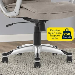 Serta Hannah Ergonomic Fabric Mid-Back Office Chair, Glacial Gray/Silver