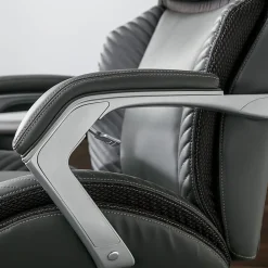 Serta® iComfort i6000 Big & Tall Ergonomic Bonded Leather High-Back Executive Office Chair, Gray/Silver