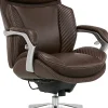 Serta® iComfort i6000 Big & Tall Ergonomic Bonded Leather High-Back Executive Office Chair, Brown/Silver