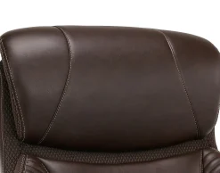 Serta® iComfort i6000 Big & Tall Ergonomic Bonded Leather High-Back Executive Office Chair, Brown/Silver