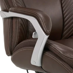 Serta® iComfort i6000 Big & Tall Ergonomic Bonded Leather High-Back Executive Office Chair, Brown/Silver