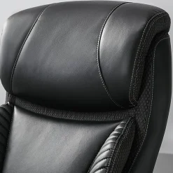 Serta® iComfort i6000 Big & Tall Ergonomic Bonded Leather High-Back Executive Office Chair, Black/Silver