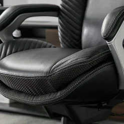 Serta® iComfort i6000 Big & Tall Ergonomic Bonded Leather High-Back Executive Office Chair, Black/Silver