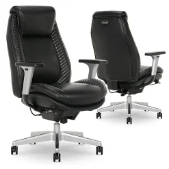 Serta® iComfort i6000 Ergonomic Bonded Leather High-Back Manager Office Chair, Black/Silver