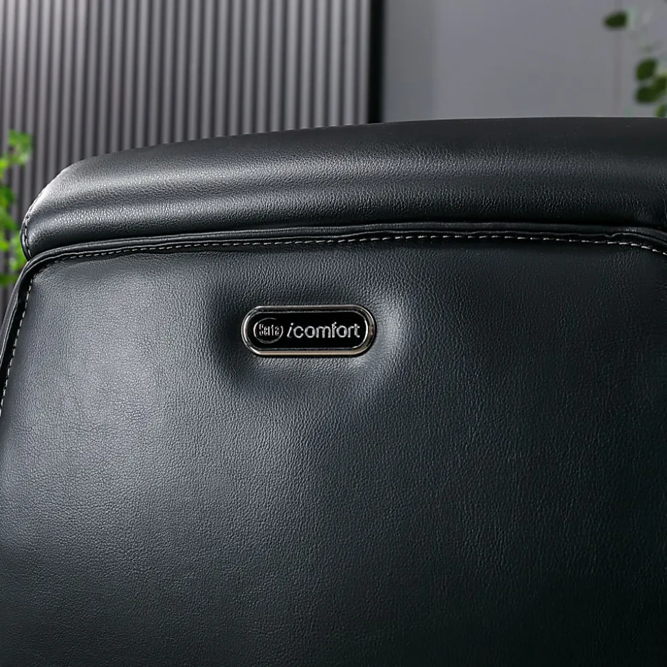 Serta® iComfort i6000 Ergonomic Bonded Leather High-Back Manager Office Chair, Black/Silver