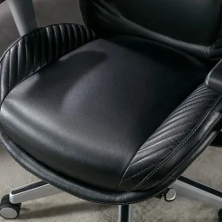 Serta® iComfort i6000 Ergonomic Bonded Leather High-Back Manager Office Chair, Black/Silver