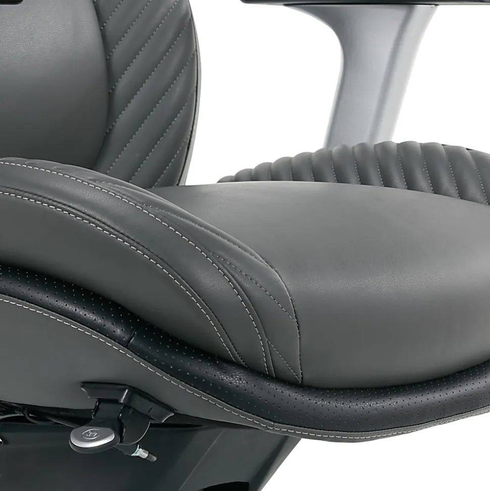 Serta® iComfort i6000 Ergonomic Bonded Leather High-Back Manager Office Chair, Gray/Silver