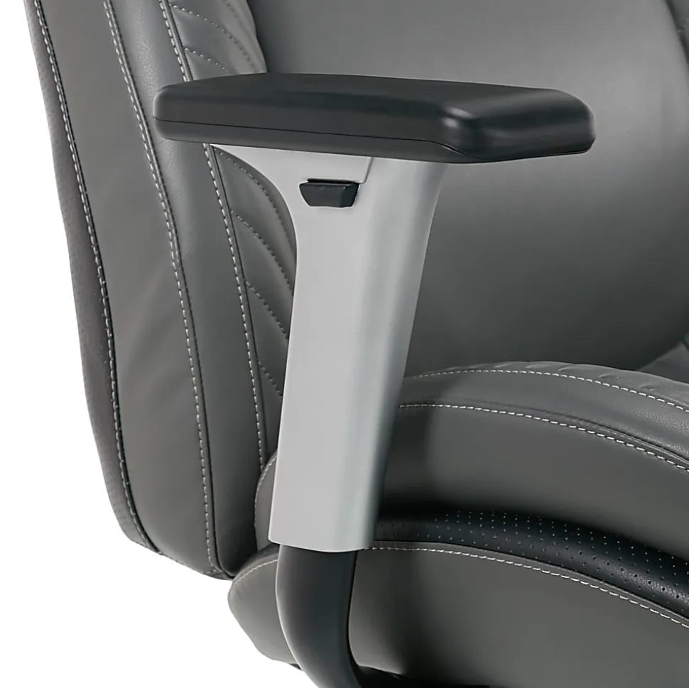 Serta® iComfort i6000 Ergonomic Bonded Leather High-Back Manager Office Chair, Gray/Silver