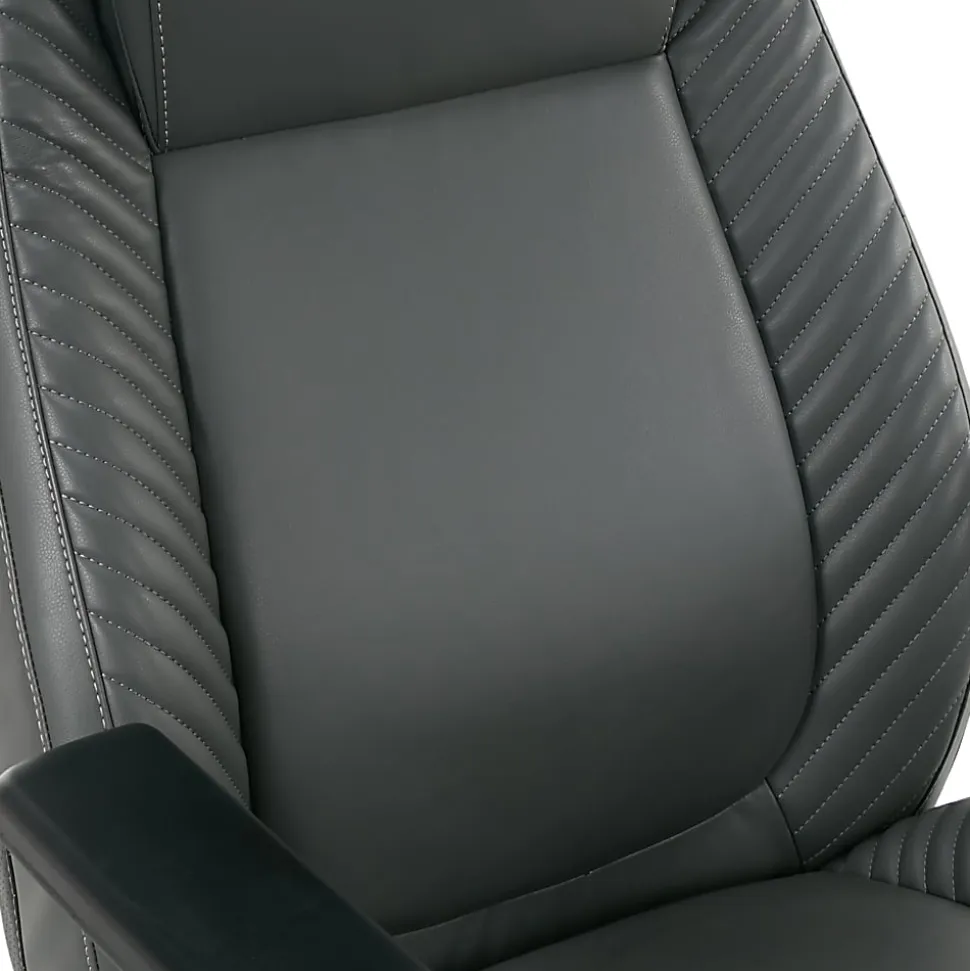 Serta® iComfort i6000 Ergonomic Bonded Leather High-Back Manager Office Chair, Gray/Silver