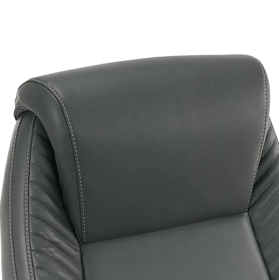 Serta® iComfort i6000 Ergonomic Bonded Leather High-Back Manager Office Chair, Gray/Silver