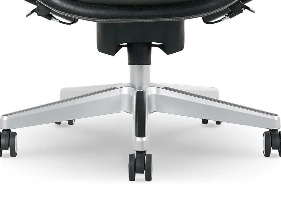 Serta® iComfort i6000 Ergonomic Bonded Leather High-Back Manager Office Chair, Gray/Silver
