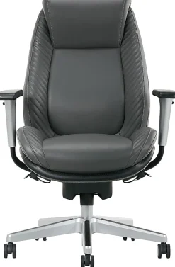Serta® iComfort i6000 Ergonomic Bonded Leather High-Back Manager Office Chair, Gray/Silver