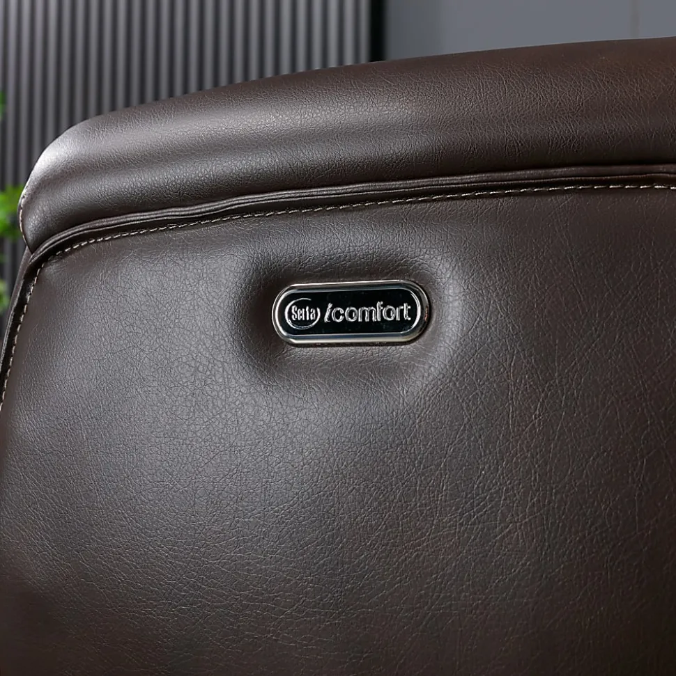 Serta® iComfort i6000 Ergonomic Bonded Leather High-Back Manager Chair, Brown/Silver