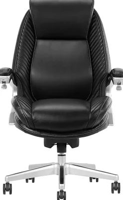 Serta® iComfort i6000 Ergonomic Bonded Leather High-Back Executive Office Chair, Black/Silver