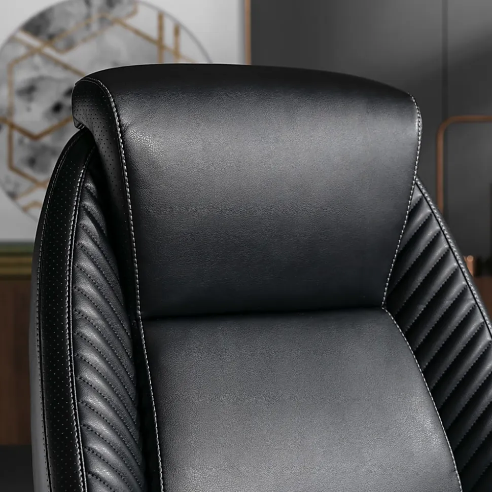 Serta® iComfort i6000 Ergonomic Bonded Leather High-Back Executive Office Chair, Black/Silver