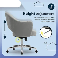 Serta® Mia Ergonomic Fabric Mid-Back Home Office Chair, Gray