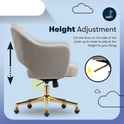 Serta® Mia Ergonomic Fabric Mid-Back Home Office Chair, Beige