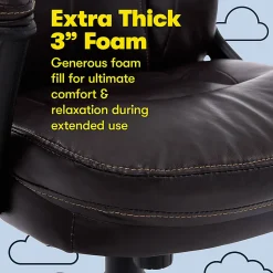 Serta® Puresoft™ Bonded Leather Manager Office Chair, Roasted Chestnut Brown
