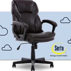 Serta® Puresoft™ Bonded Leather Manager Office Chair, Roasted Chestnut Brown