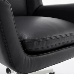 Serta® SitTrue™ Montair Faux Leather Mid-Back Manager Chair, Black