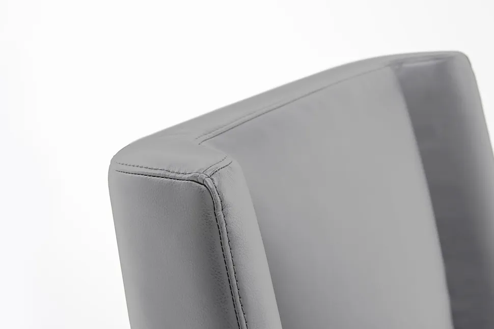 Serta® SitTrue™ Montair Faux Leather Mid-Back Manager Office Chair, Gray