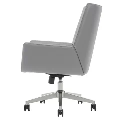 Serta® SitTrue™ Montair Faux Leather Mid-Back Manager Office Chair, Gray