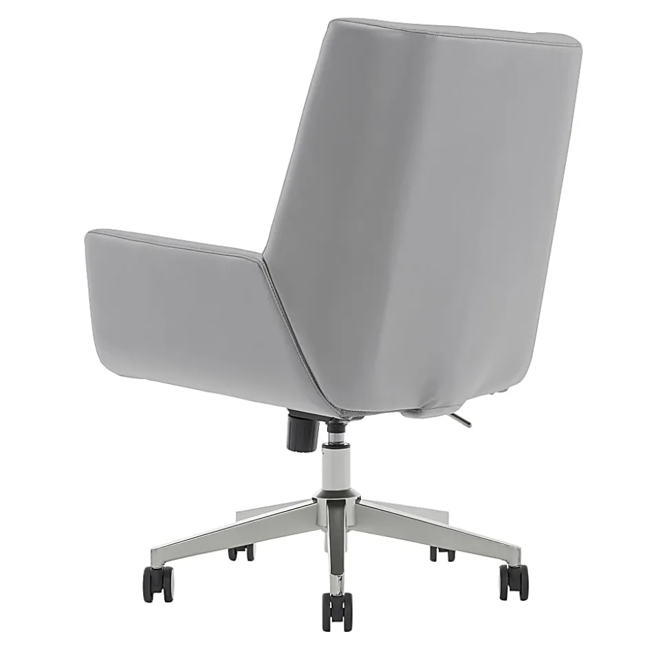 Serta® SitTrue™ Montair Faux Leather Mid-Back Manager Office Chair, Gray