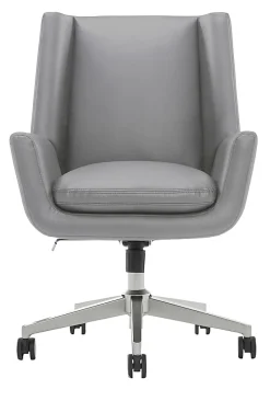 Serta® SitTrue™ Montair Faux Leather Mid-Back Manager Office Chair, Gray