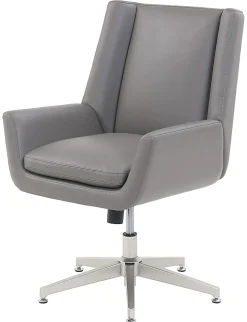 Serta® SitTrue™ Montair Faux Leather Mid-Back Manager Office Chair, Gray