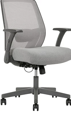 Serta® SitTrue™ Rayne Ergonomic Mesh/Fabric Mid-Back Task Office Chair, Gray