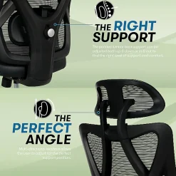 Serta® SitTrue™ Ridgefield Ergonomic Mesh/Vegan Leather High-Back Task Office Chair, Black