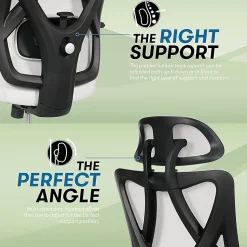 Serta® SitTrue™ Ridgefield Ergonomic Mesh/Vegan Leather High-Back Task Chair, 51% Recycled, White/Black