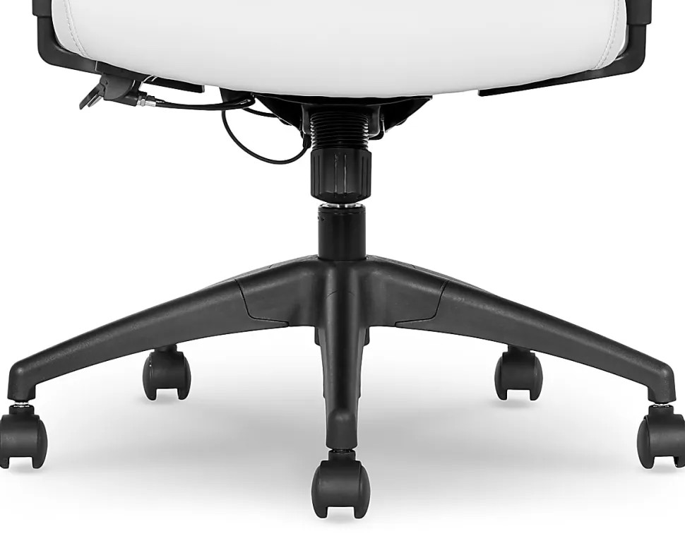 Serta® SitTrue™ Ridgefield Ergonomic Mesh/Vegan Leather High-Back Task Chair, 51% Recycled, White/Black