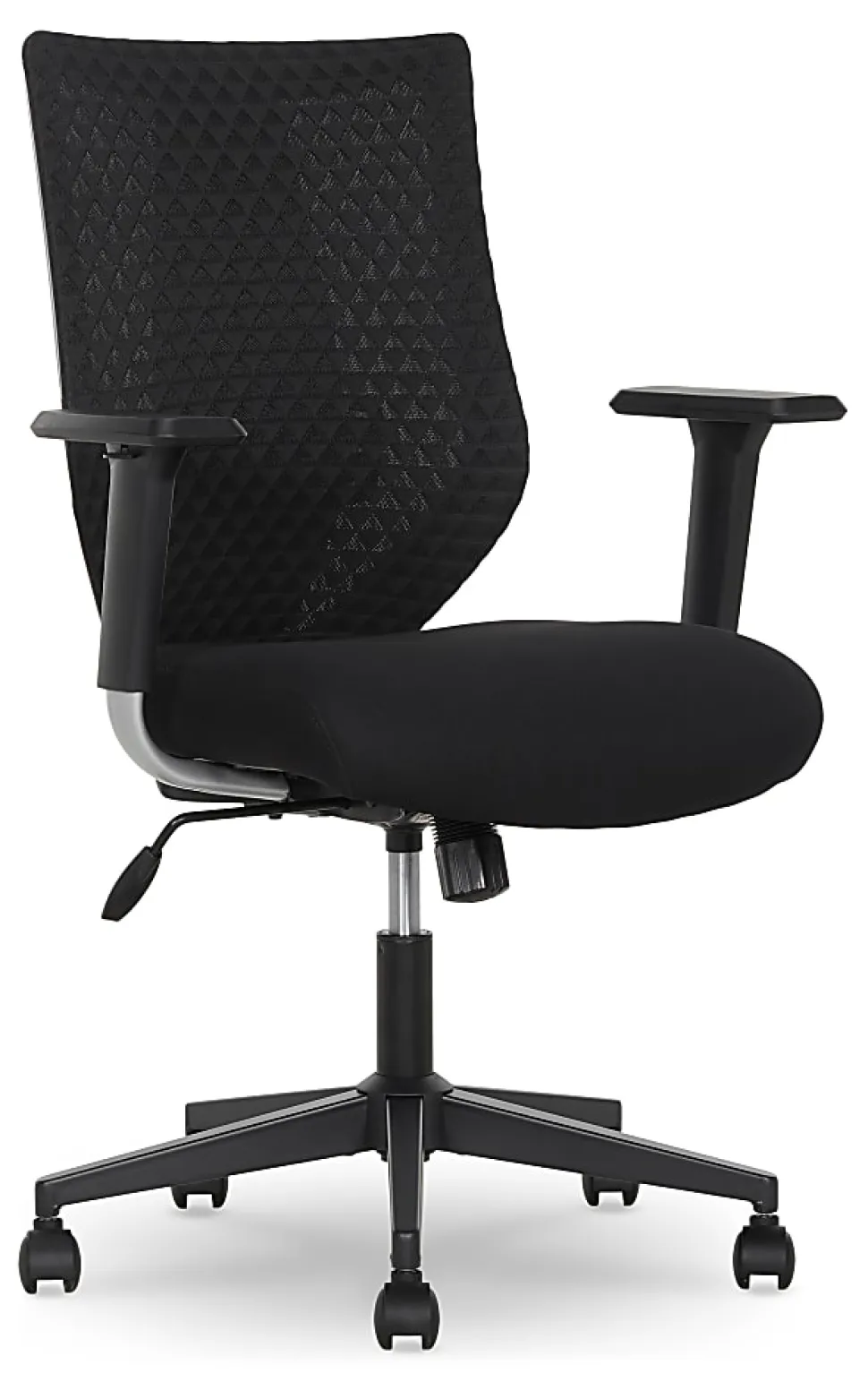 Serta® SitTrue™ Riverdale Ergonomic Mesh/Fabric High-Back Task Chair, 50% Recycled, Black, BIFMA Compliant