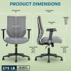 Serta® SitTrue™ Riverdale Ergonomic Mesh High-Back Task Chair, Gray