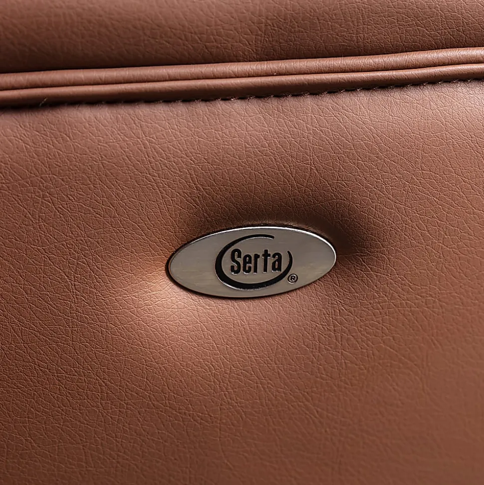 Serta® Smart Layers™ Arlington AIR™ Ergonomic Bonded Leather High-Back Executive Office Chair, Cognac Brown/Dark Gray, BIFMA Compliant
