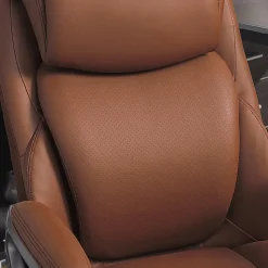 Serta® Smart Layers™ Arlington AIR™ Ergonomic Bonded Leather High-Back Executive Office Chair, Cognac Brown/Dark Gray, BIFMA Compliant