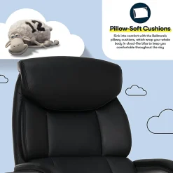 Serta® SmartLayers™ Bellmore Big & Tall Ergonomic Executive Office Chair with Smooth Vegan Leather, Black/Dark Gray, BIFMA Compliant