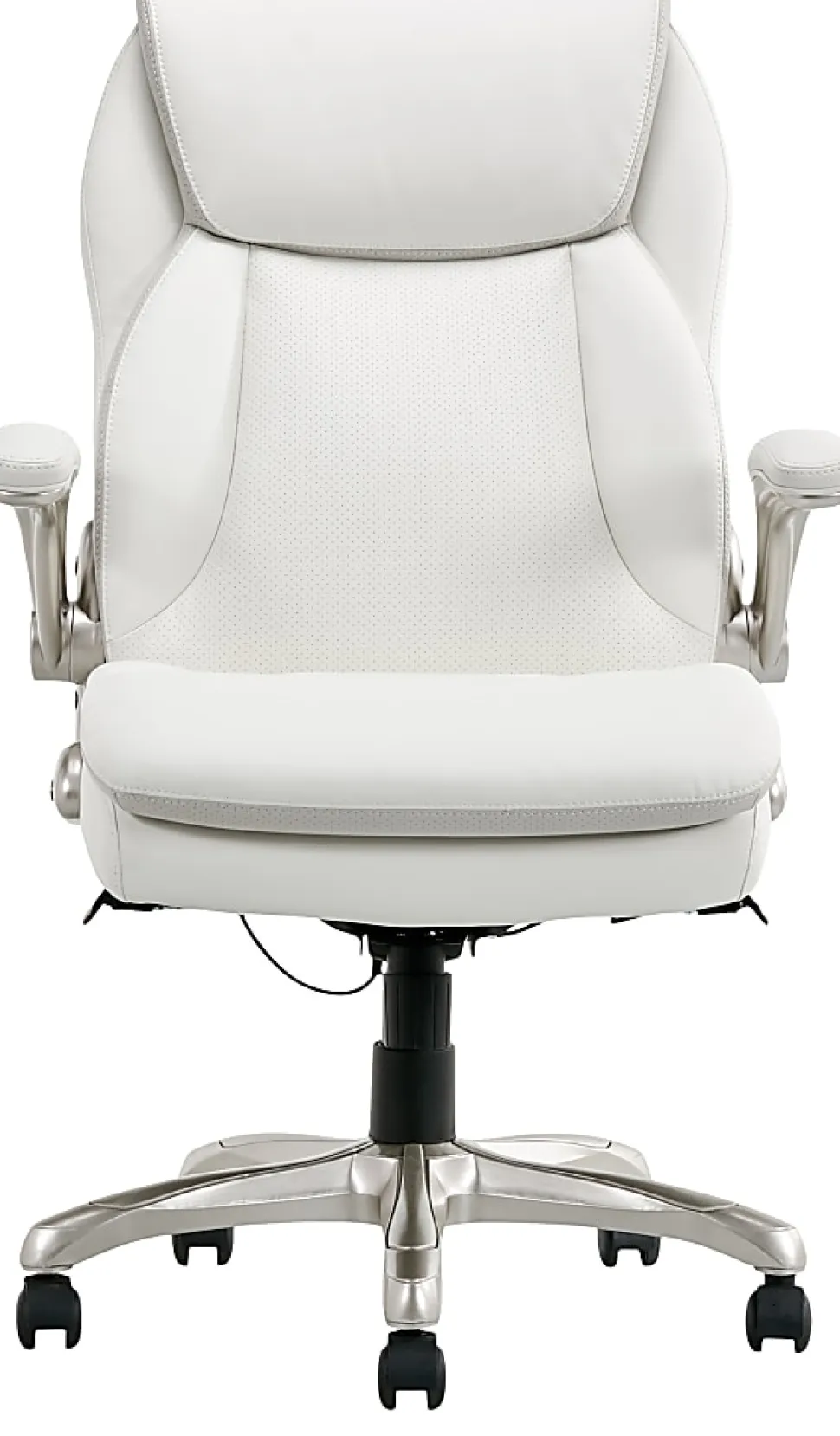 Serta® Smart Layers™ Brinkley Ergonomic Bonded Leather High-Back Executive Office Chair, White/Silver