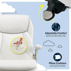 Serta® Smart Layers™ Brinkley Ergonomic Bonded Leather High-Back Executive Office Chair, White/Silver