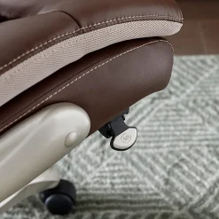 Serta® Smart Layers™ Brinkley Ergonomic Bonded Leather High-Back Executive Office Chair, Brown/Silver