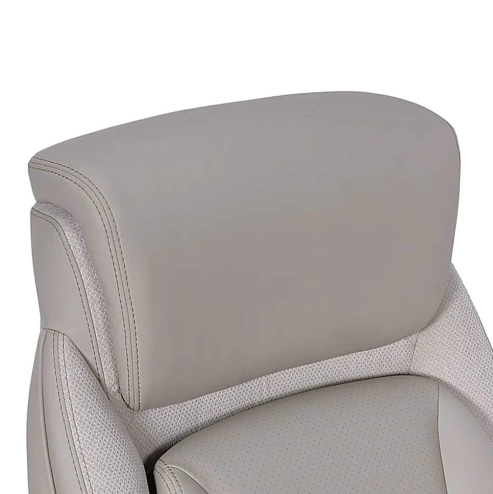 Serta® SmartLayers™ Everett Big & Tall Ergonomic Vegan Leather High-Back Executive Office Chair, Taupe/Dark Gray, BIFMA Compliant