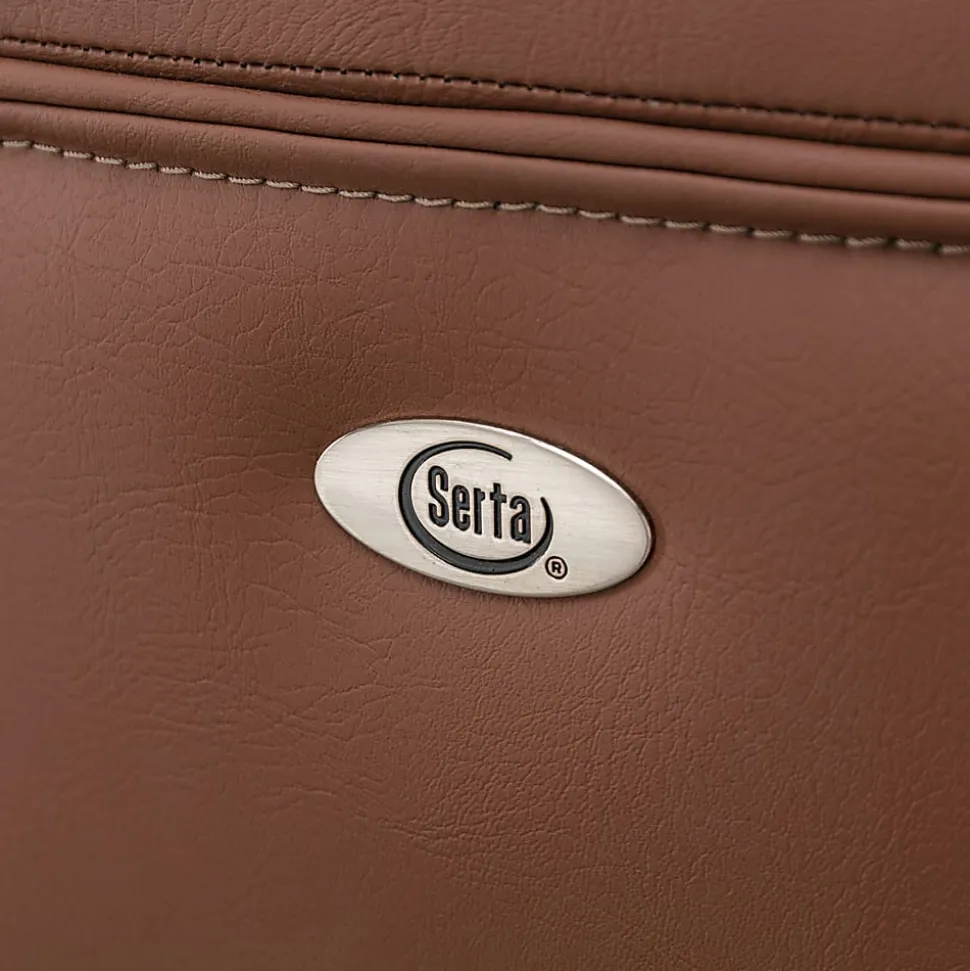 Serta® SmartLayers™ Everett Big & Tall Ergonomic Vegan Leather High-Back Executive Office Chair, Cognac/Dark Gray