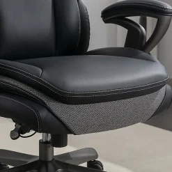 Serta® SmartLayers™ Everett Big & Tall Ergonomic Vegan Leather High-Back Executive Office Chair, Black/Dark Gray, BIFMA Compliant