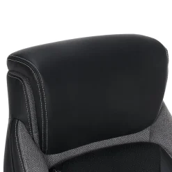 Serta® SmartLayers™ Everett Big & Tall Ergonomic Vegan Leather High-Back Executive Office Chair, Black/Dark Gray, BIFMA Compliant