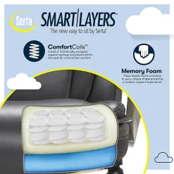 Serta® Smart Layers™ Hensley Big & Tall Ergonomic Bonded Leather High-Back Chair, Dark Gray/Silver