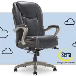 Serta® Smart Layers™ Hensley Big & Tall Ergonomic Bonded Leather High-Back Chair, Dark Gray/Silver