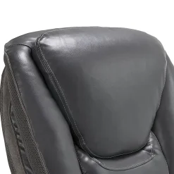 Serta® Smart Layers™ Hensley Big & Tall Ergonomic Bonded Leather High-Back Chair, Dark Gray/Silver