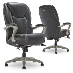 Serta® Smart Layers™ Hensley Big & Tall Ergonomic Bonded Leather High-Back Chair, Dark Gray/Silver